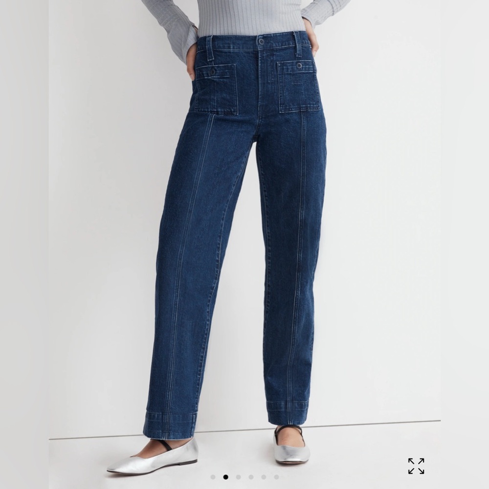 Madewell the perfect vintage wide-leg Jean in norden wash sz 25 dark blue